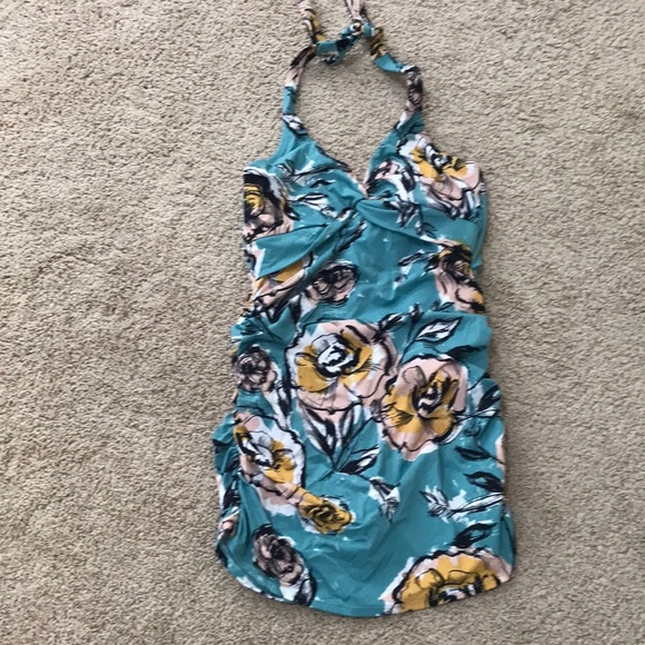 backless dress halter Gothic Bat Pinstripe Halter One-piece Swim Dress Jack Skellington Swimsuit Black&White main image 0